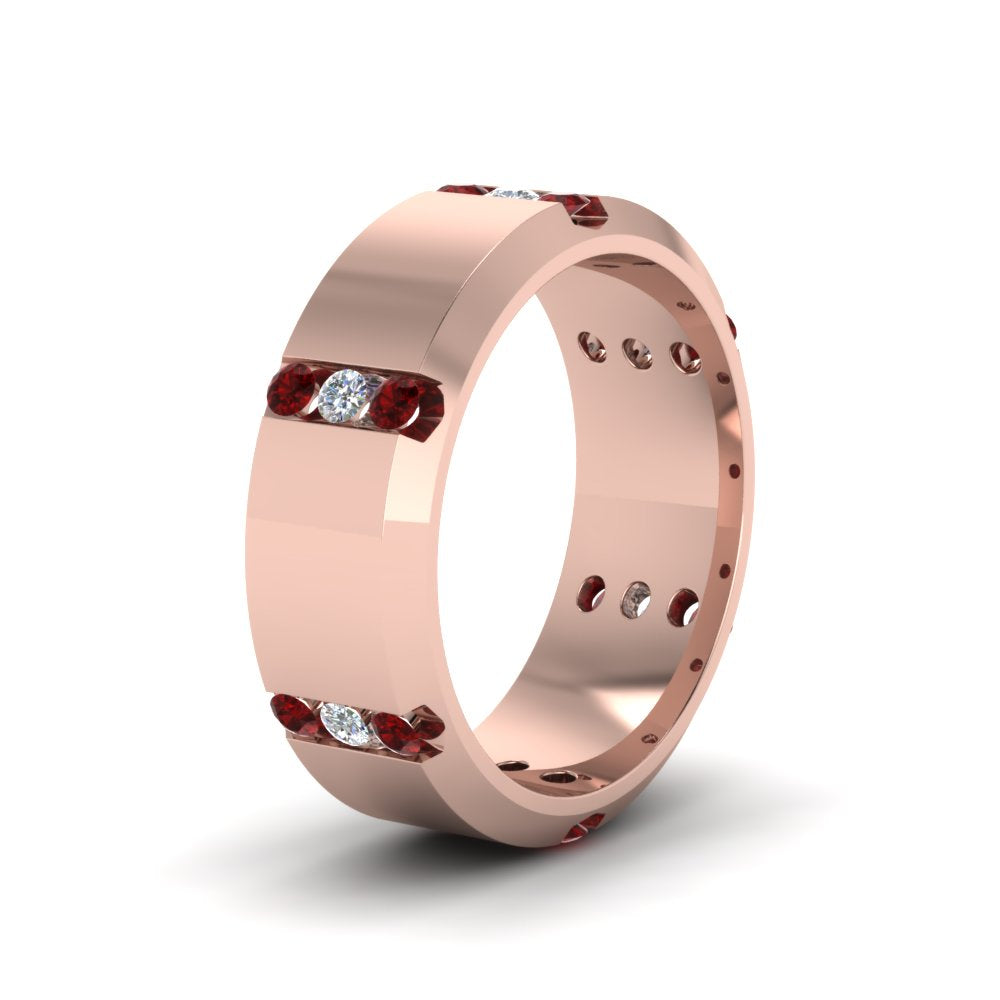 Men’s Channel-Set Three-Stone Diamond Anniversary Ring