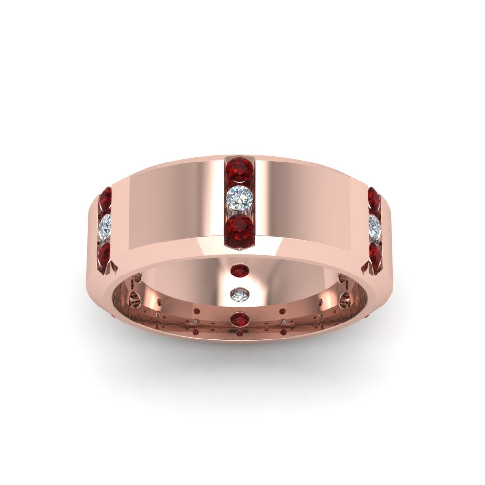 Men’s Channel-Set Three-Stone Diamond Anniversary Ring