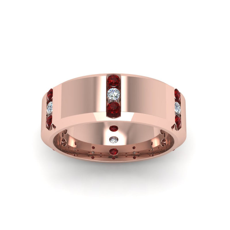 Men’s Channel-Set Three-Stone Diamond Anniversary Ring
