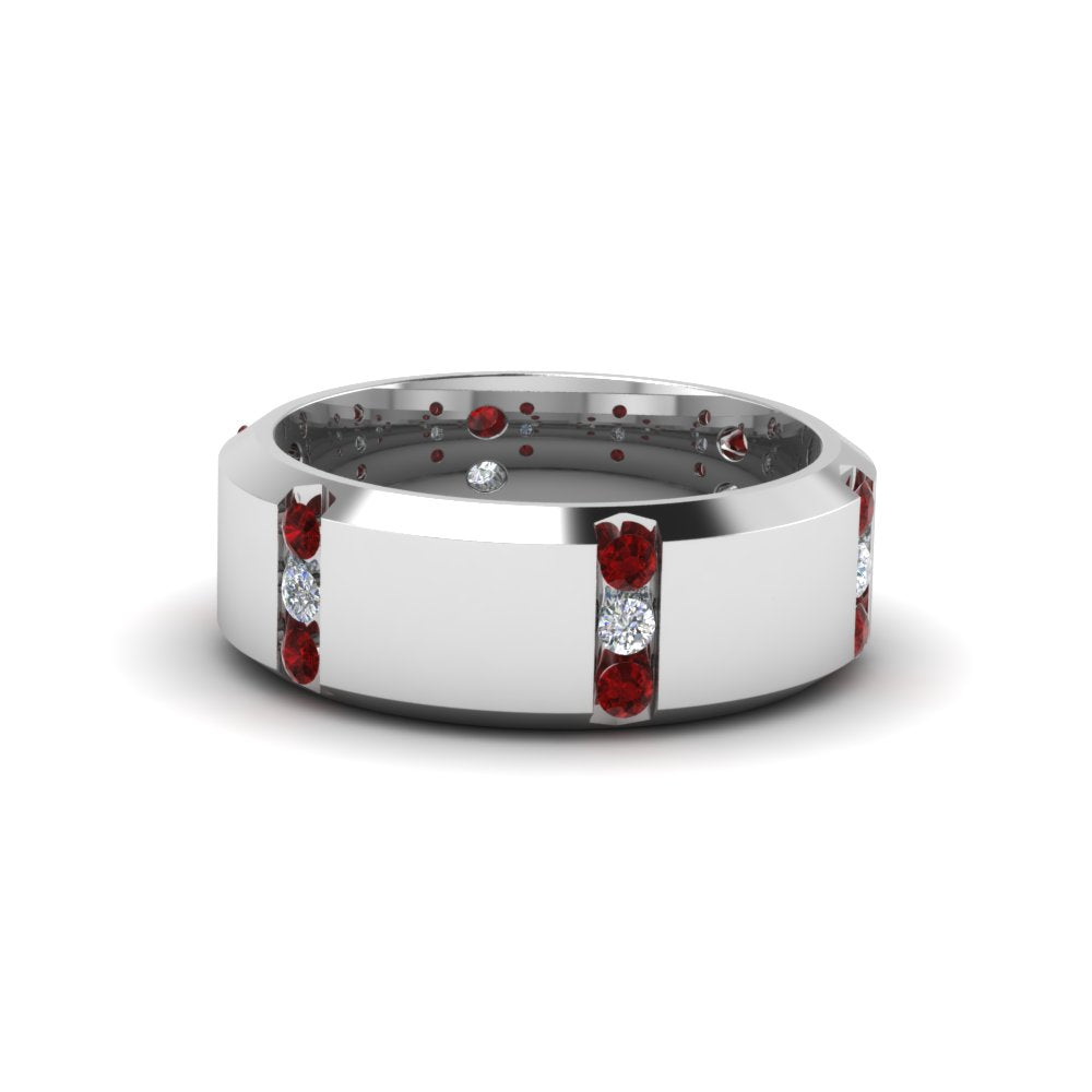 Men’s Channel-Set Three-Stone Diamond Anniversary Ring