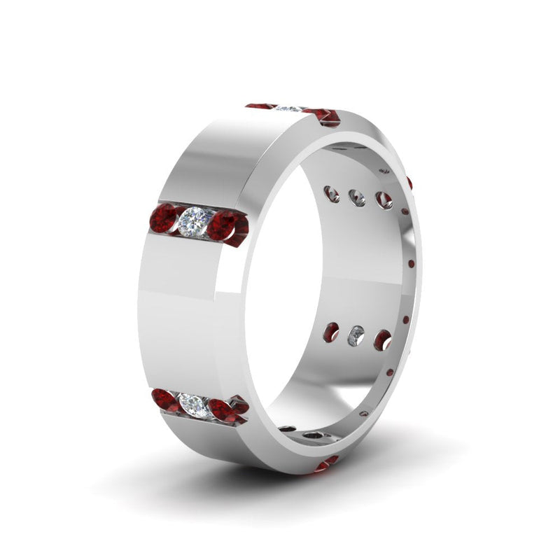 Men’s Channel-Set Three-Stone Diamond Anniversary Ring