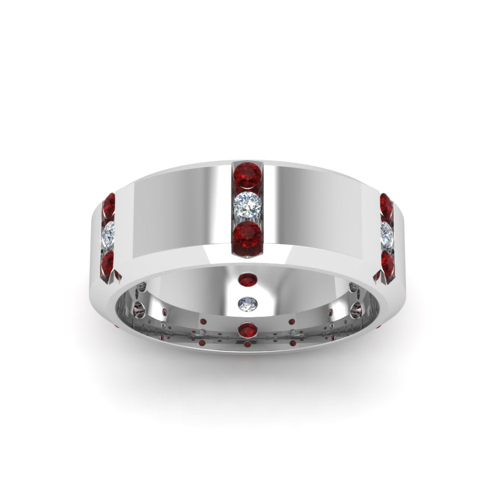 Men’s Channel-Set Three-Stone Diamond Anniversary Ring