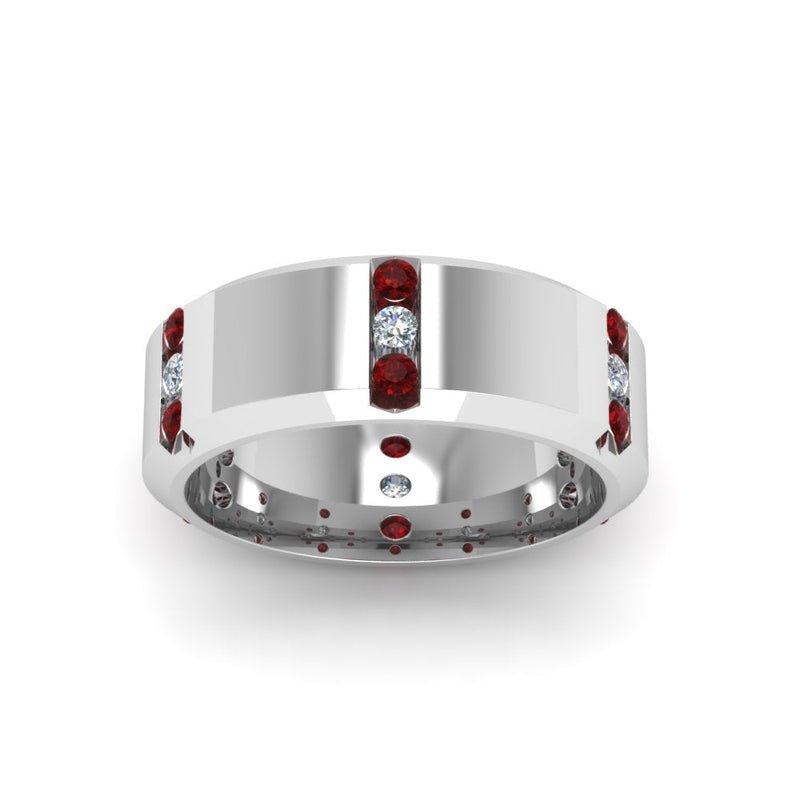 Men’s Channel-Set Three-Stone Diamond Anniversary Ring