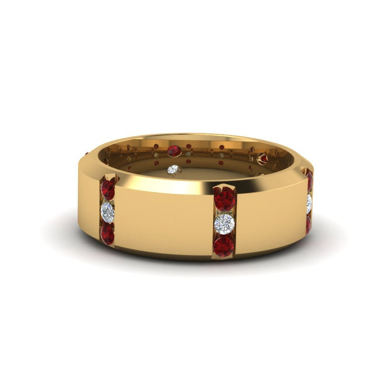 Men’s Channel-Set Three-Stone Diamond Anniversary Ring