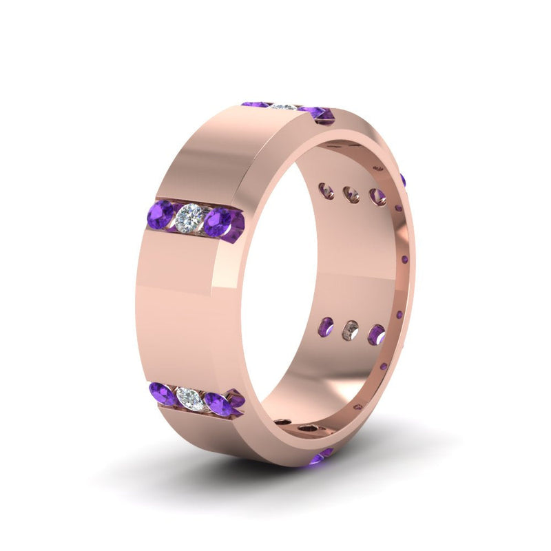 Men’s Channel-Set Three-Stone Diamond Anniversary Ring