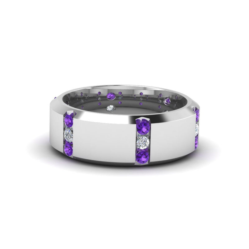 Men’s Channel-Set Three-Stone Diamond Anniversary Ring
