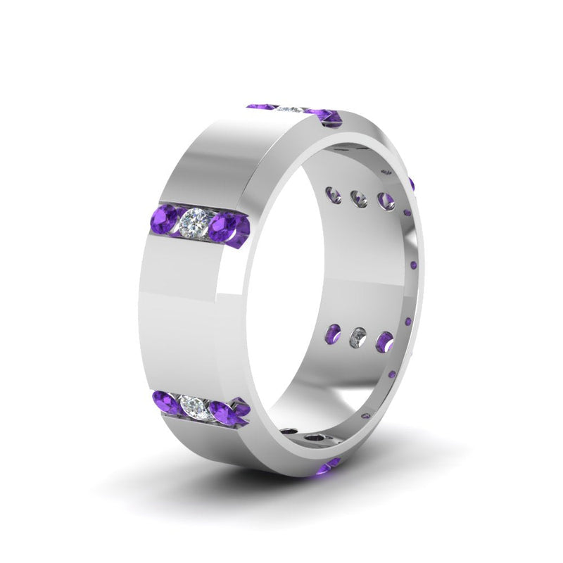 Men’s Channel-Set Three-Stone Diamond Anniversary Ring