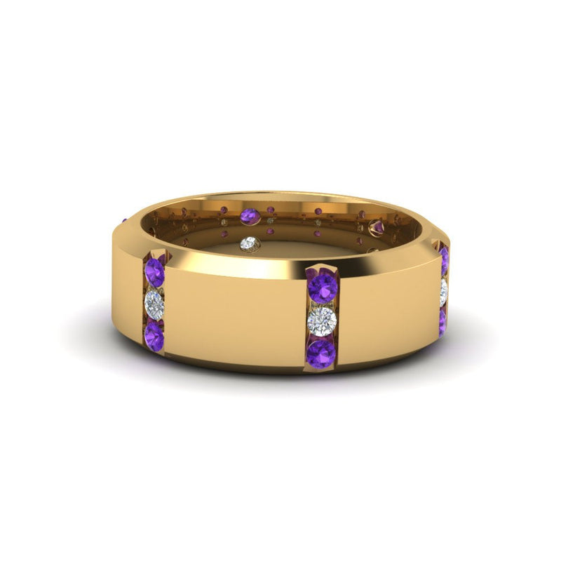 Men’s Channel-Set Three-Stone Diamond Anniversary Ring