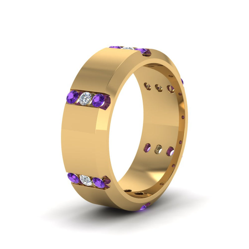 Men’s Channel-Set Three-Stone Diamond Anniversary Ring