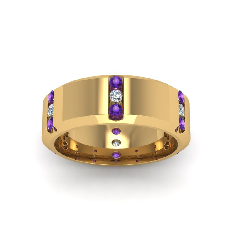 Men’s Channel-Set Three-Stone Diamond Anniversary Ring