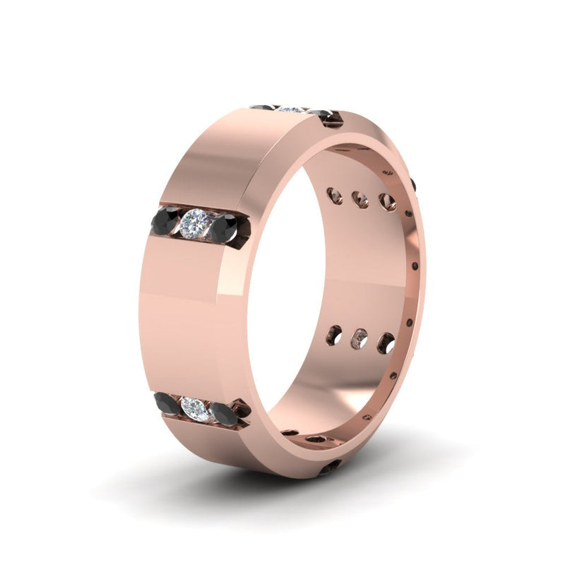 Men’s Channel-Set Three-Stone Diamond Anniversary Ring