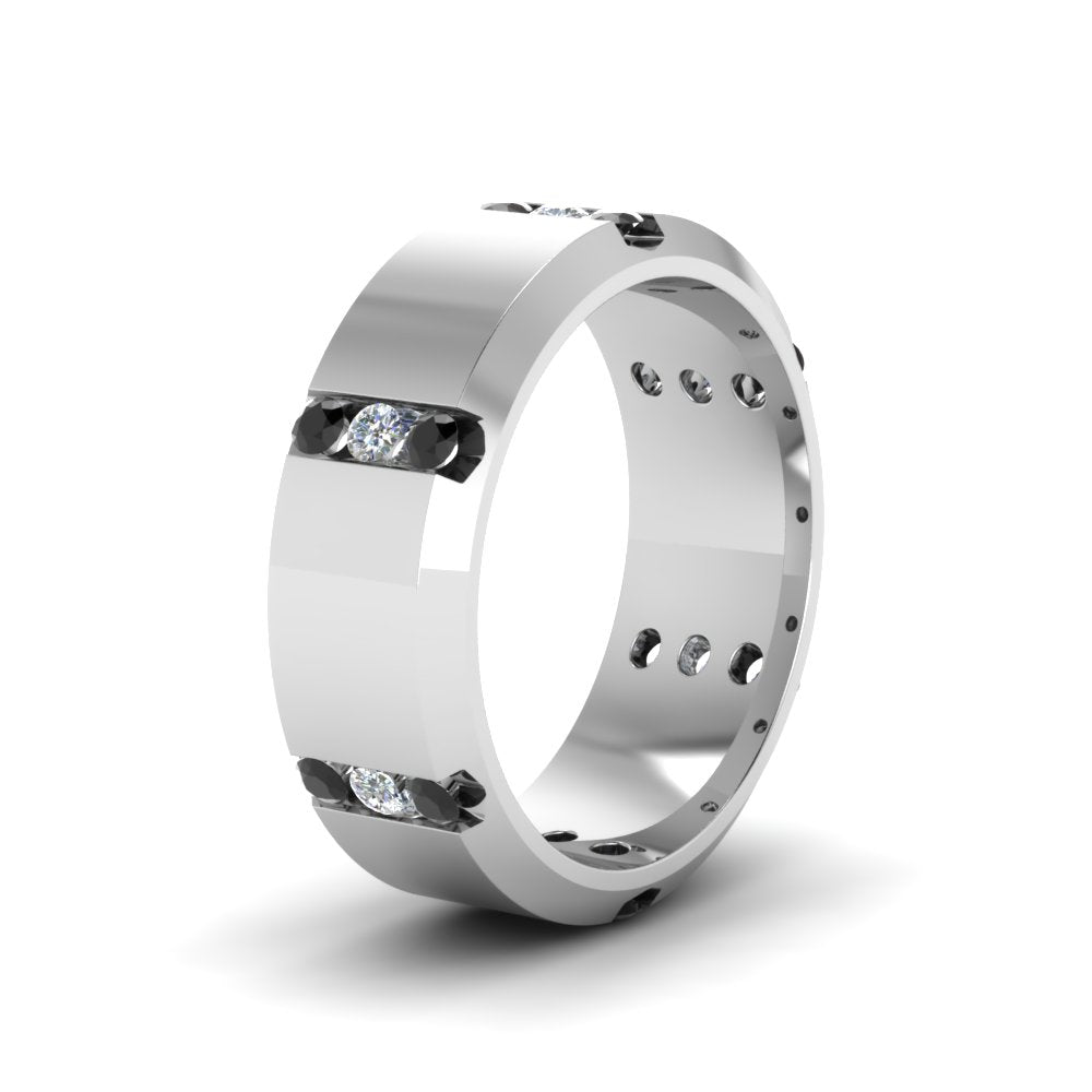 Men’s Channel-Set Three-Stone Diamond Anniversary Ring