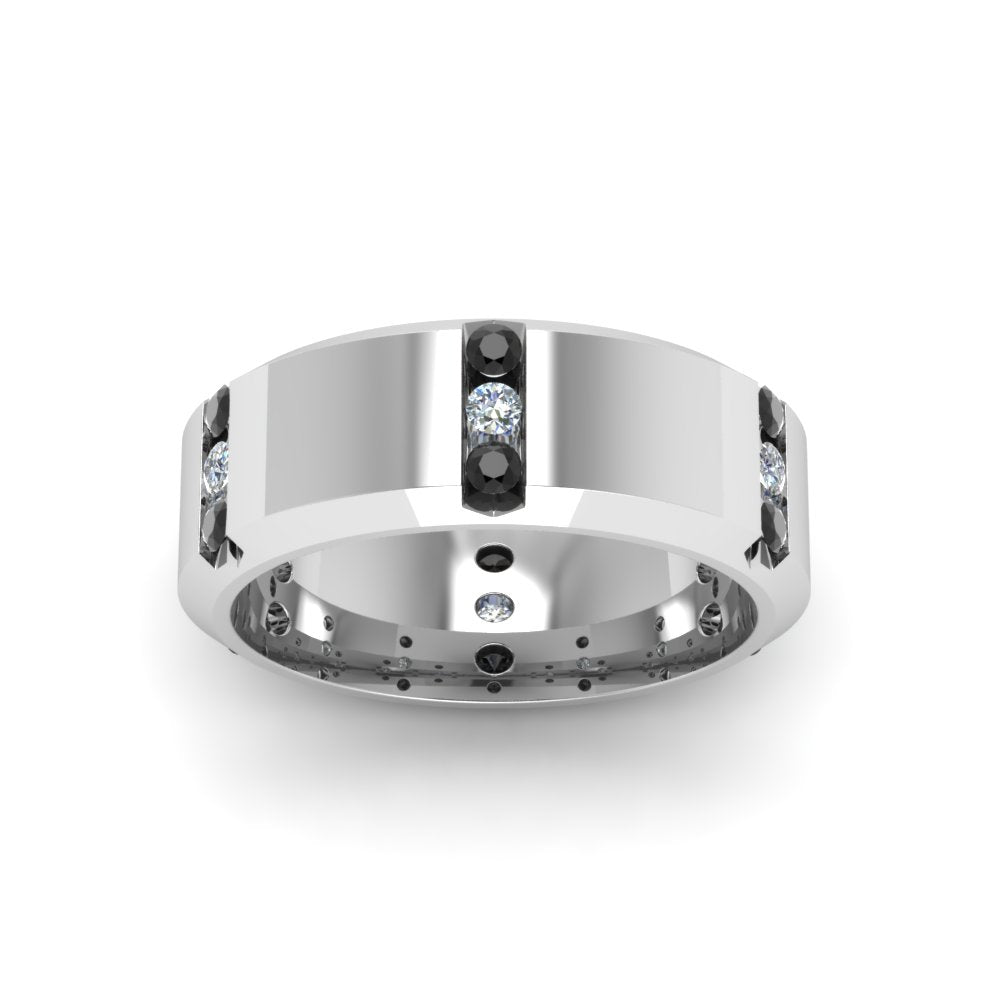 Men’s Channel-Set Three-Stone Diamond Anniversary Ring