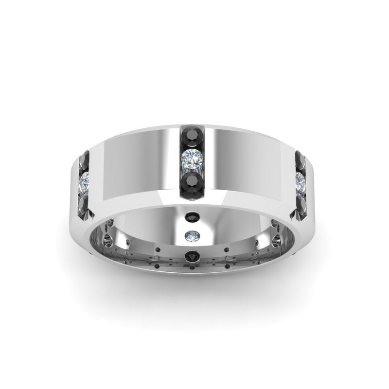 Men’s Channel-Set Three-Stone Diamond Anniversary Ring