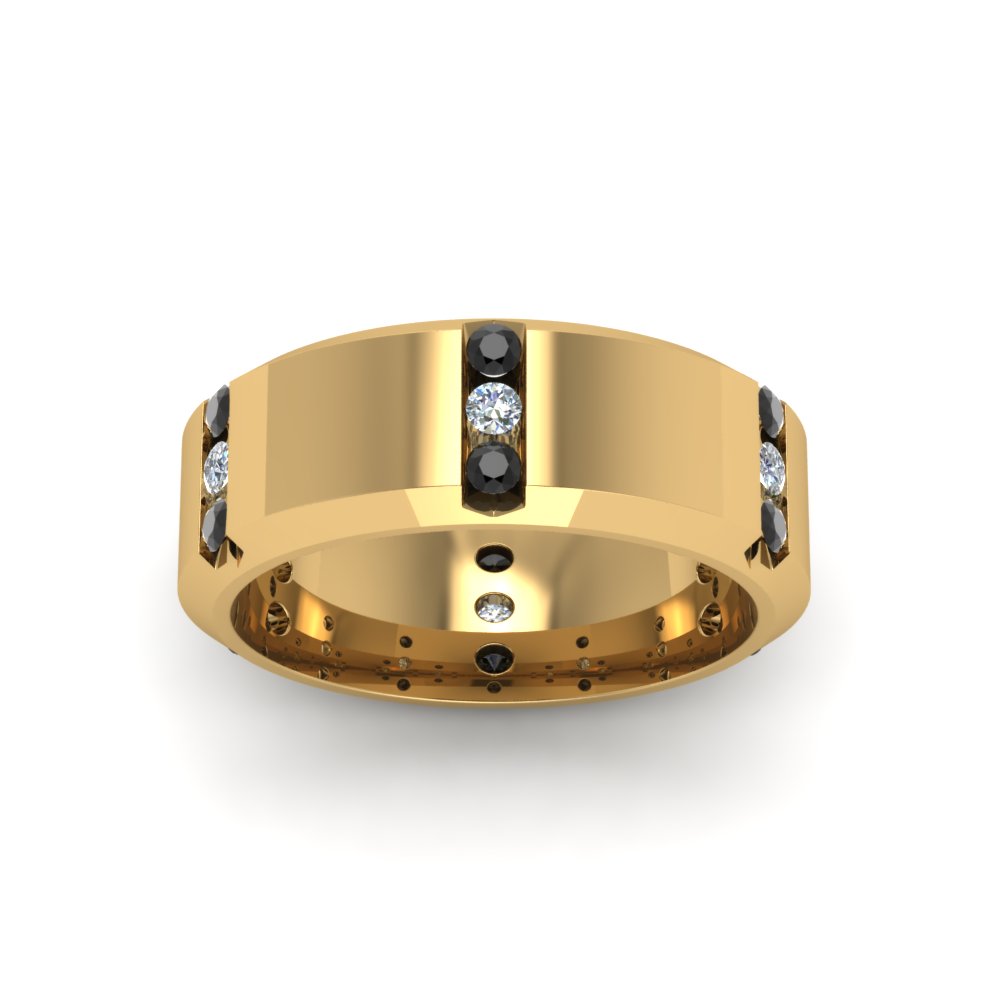Men’s Channel-Set Three-Stone Diamond Anniversary Ring