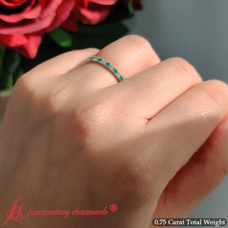0.75 Carat Round Diamond Eternity Wedding Band