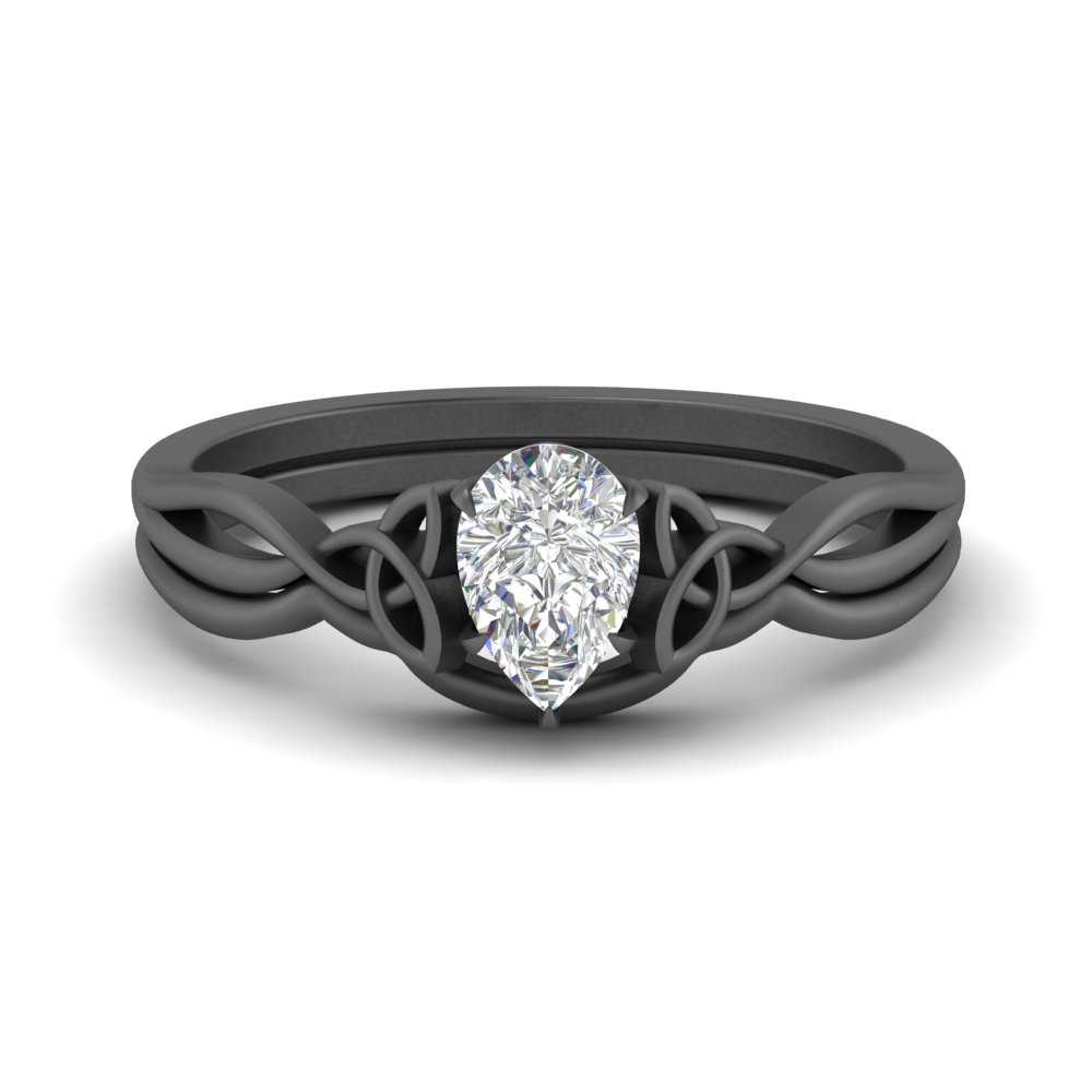 Pear-Shaped Infinity Celtic Solitaire Wedding Ring
