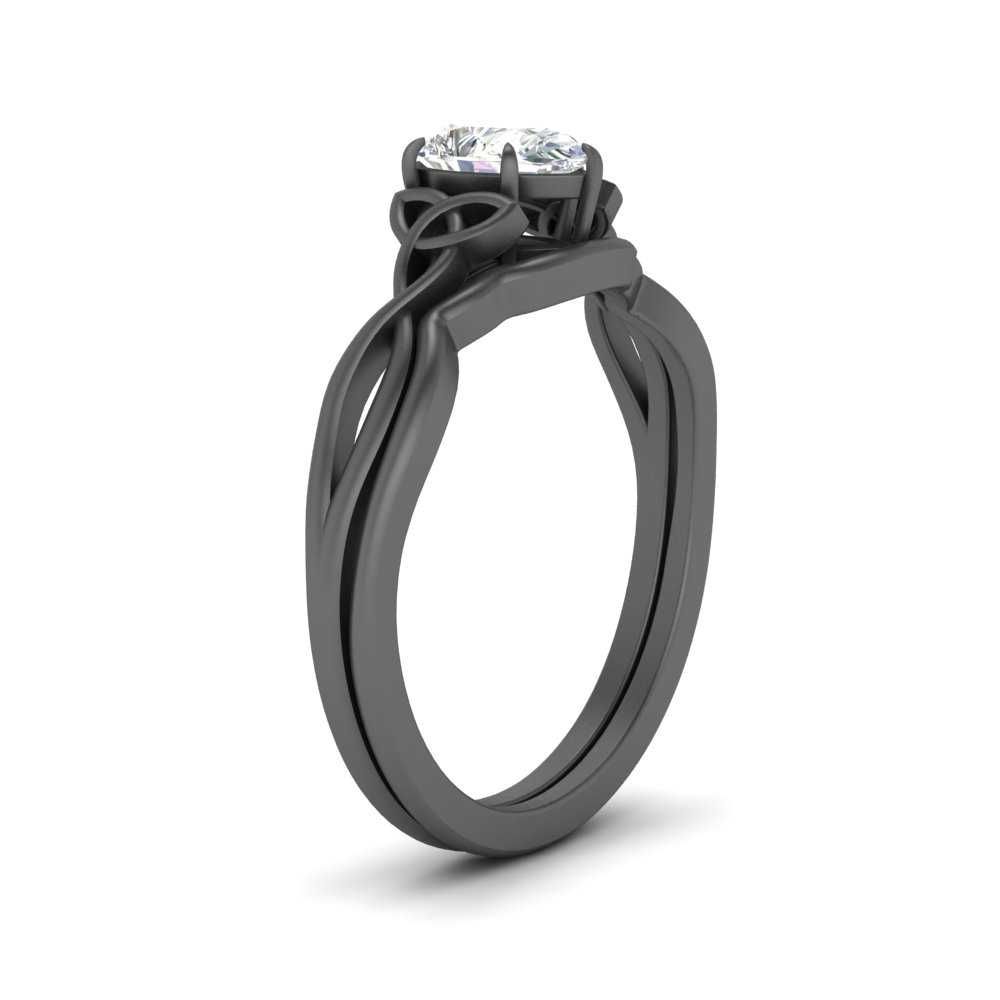 Pear-Shaped Infinity Celtic Solitaire Wedding Ring
