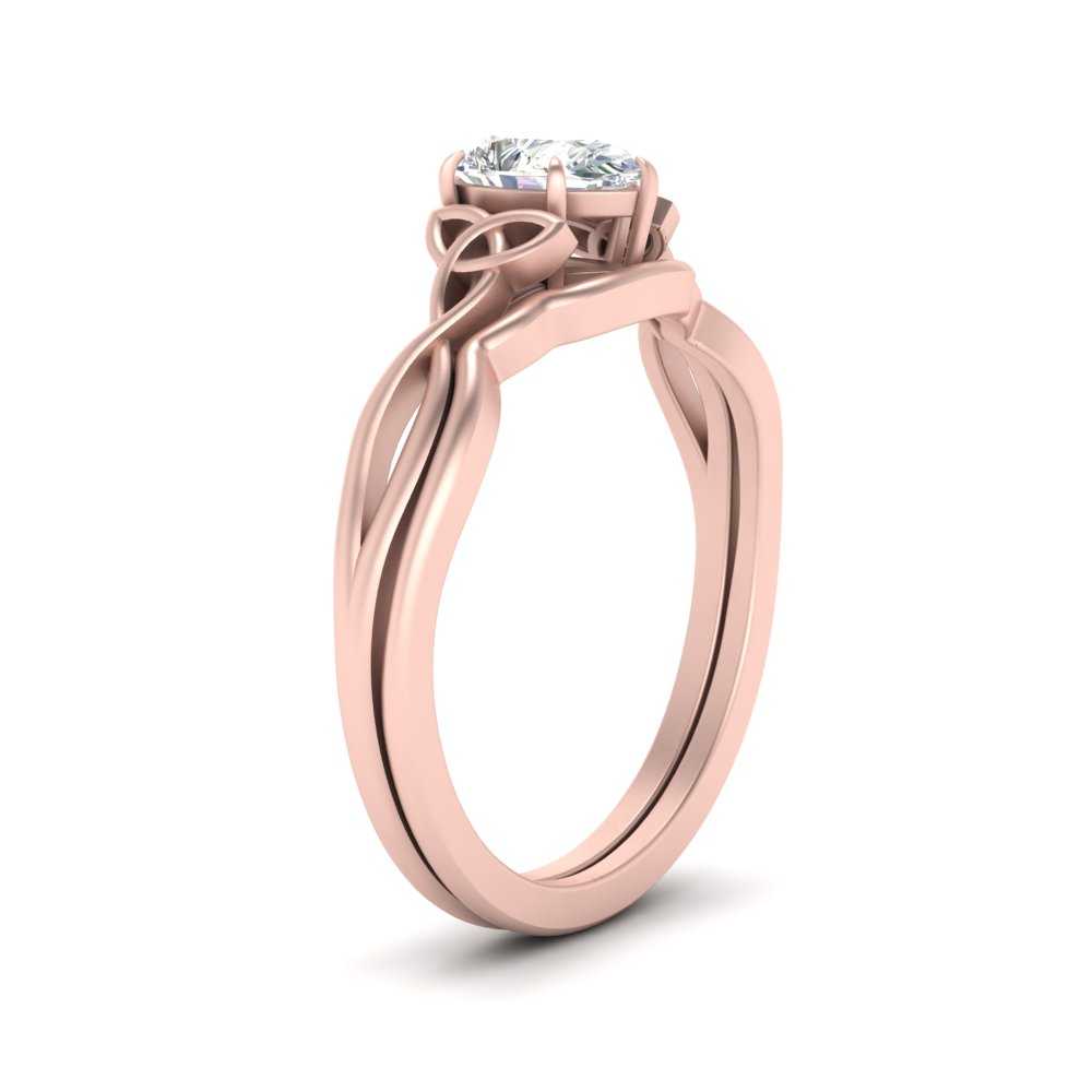 Pear-Shaped Infinity Celtic Solitaire Wedding Ring