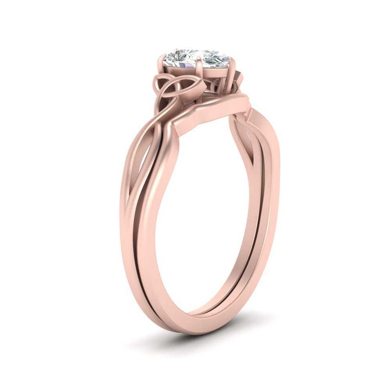 Pear-Shaped Infinity Celtic Solitaire Wedding Ring