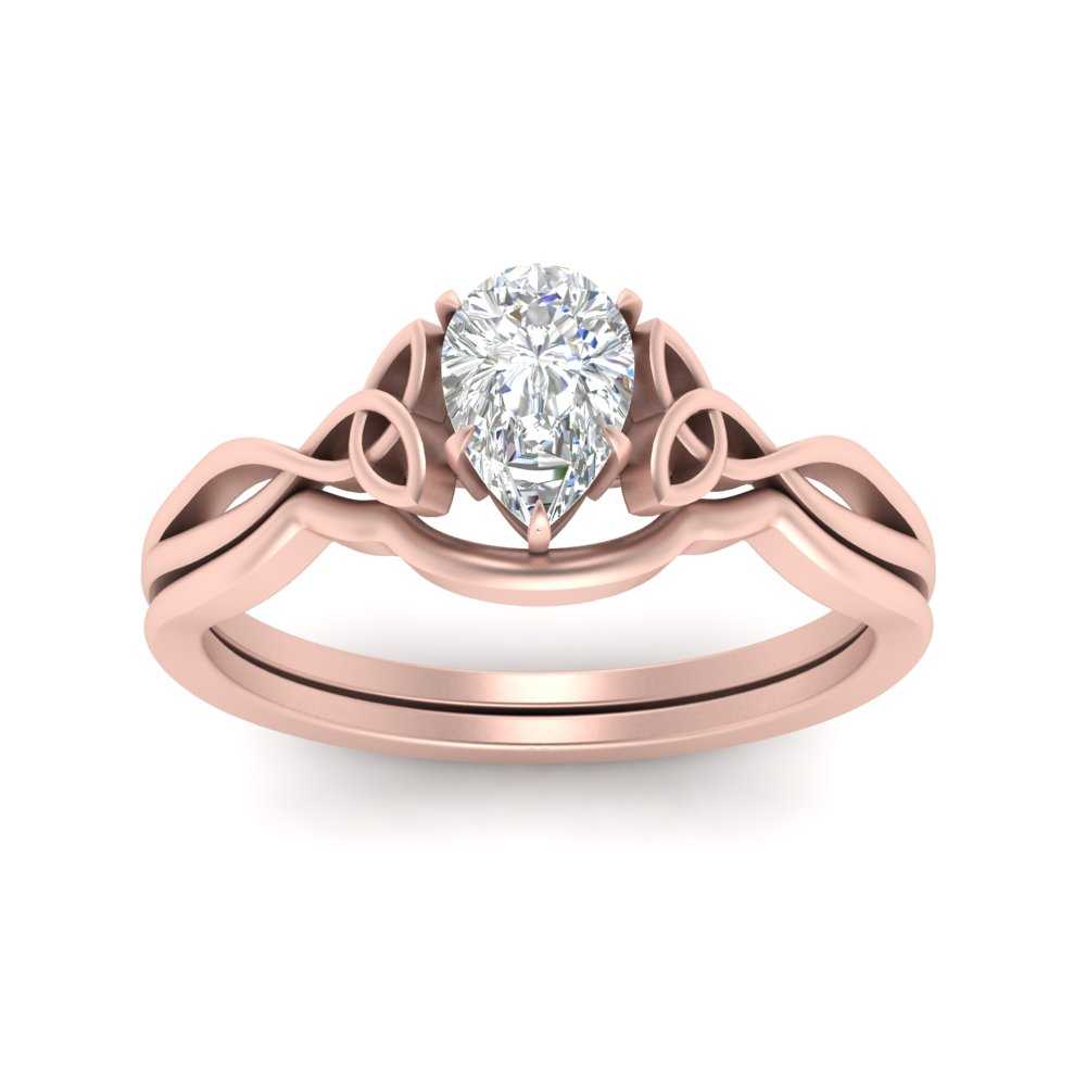 Pear-Shaped Infinity Celtic Solitaire Wedding Ring