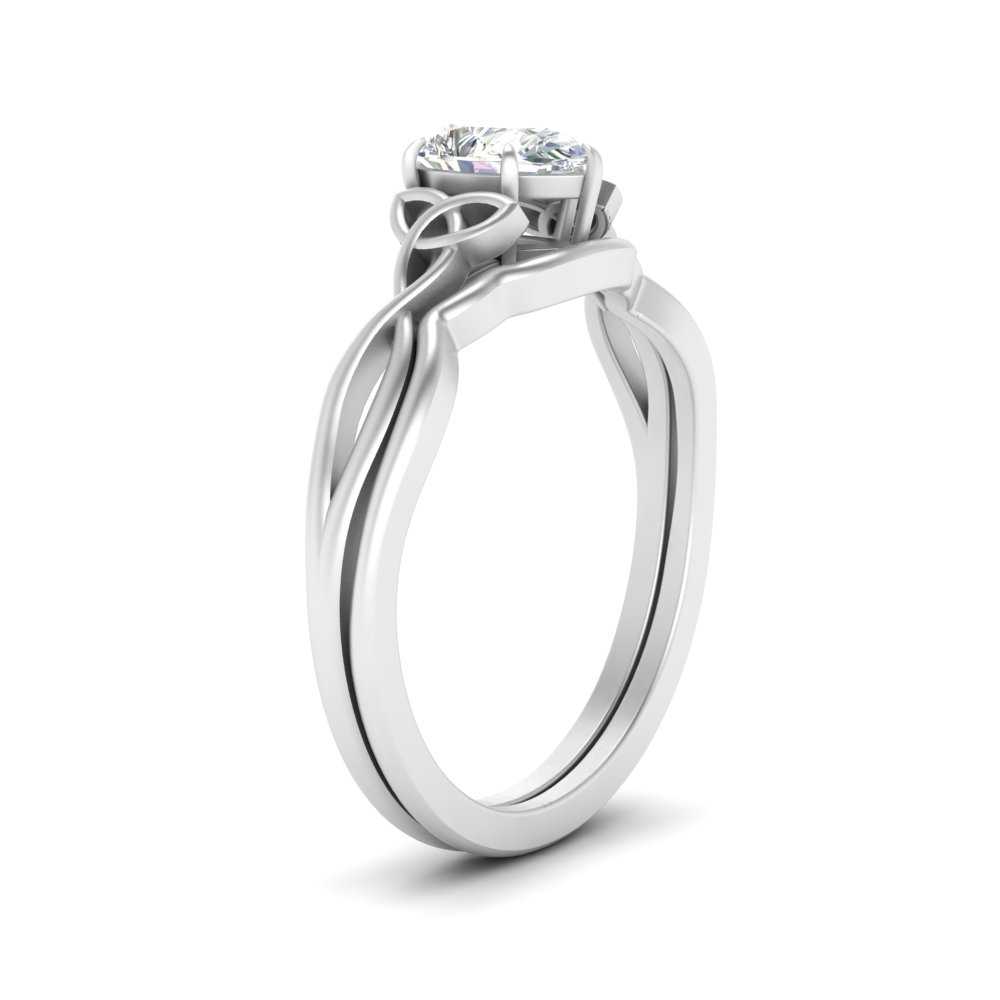 Pear-Shaped Infinity Celtic Solitaire Wedding Ring