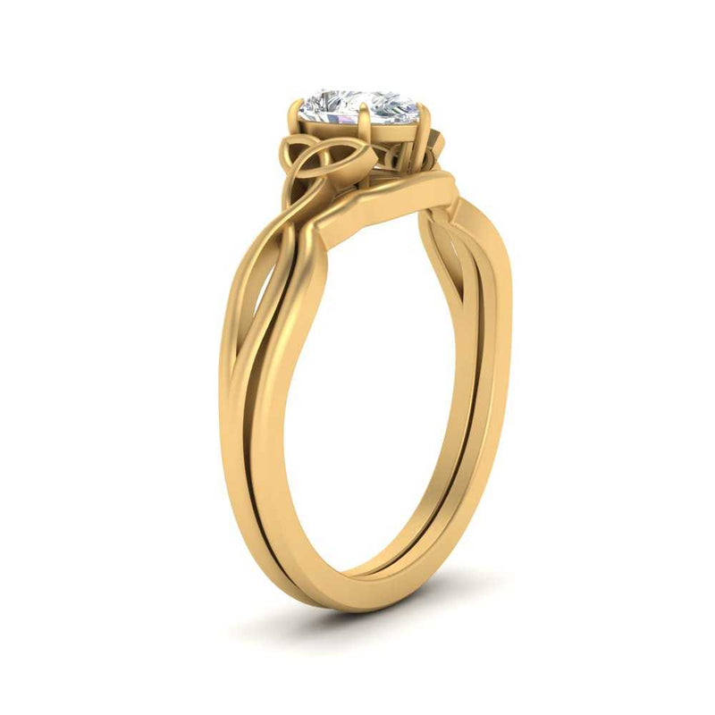 Pear-Shaped Infinity Celtic Solitaire Wedding Ring