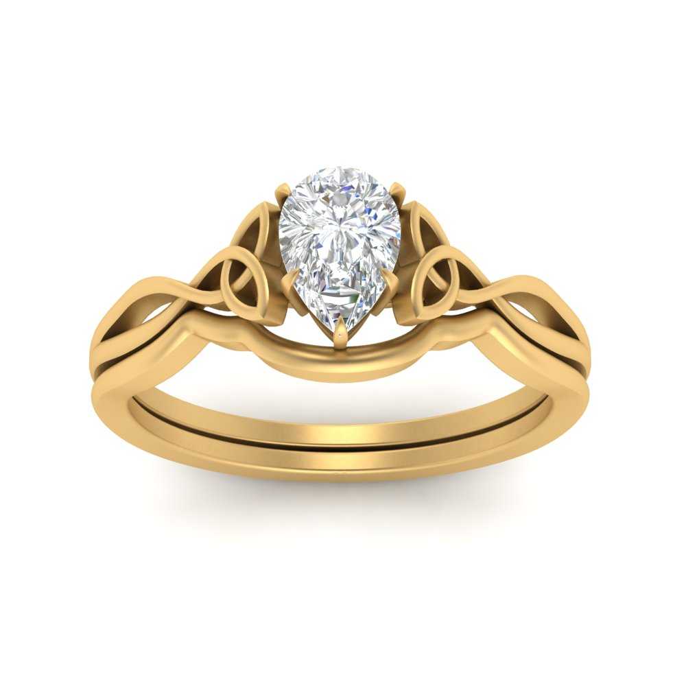 Pear-Shaped Infinity Celtic Solitaire Wedding Ring