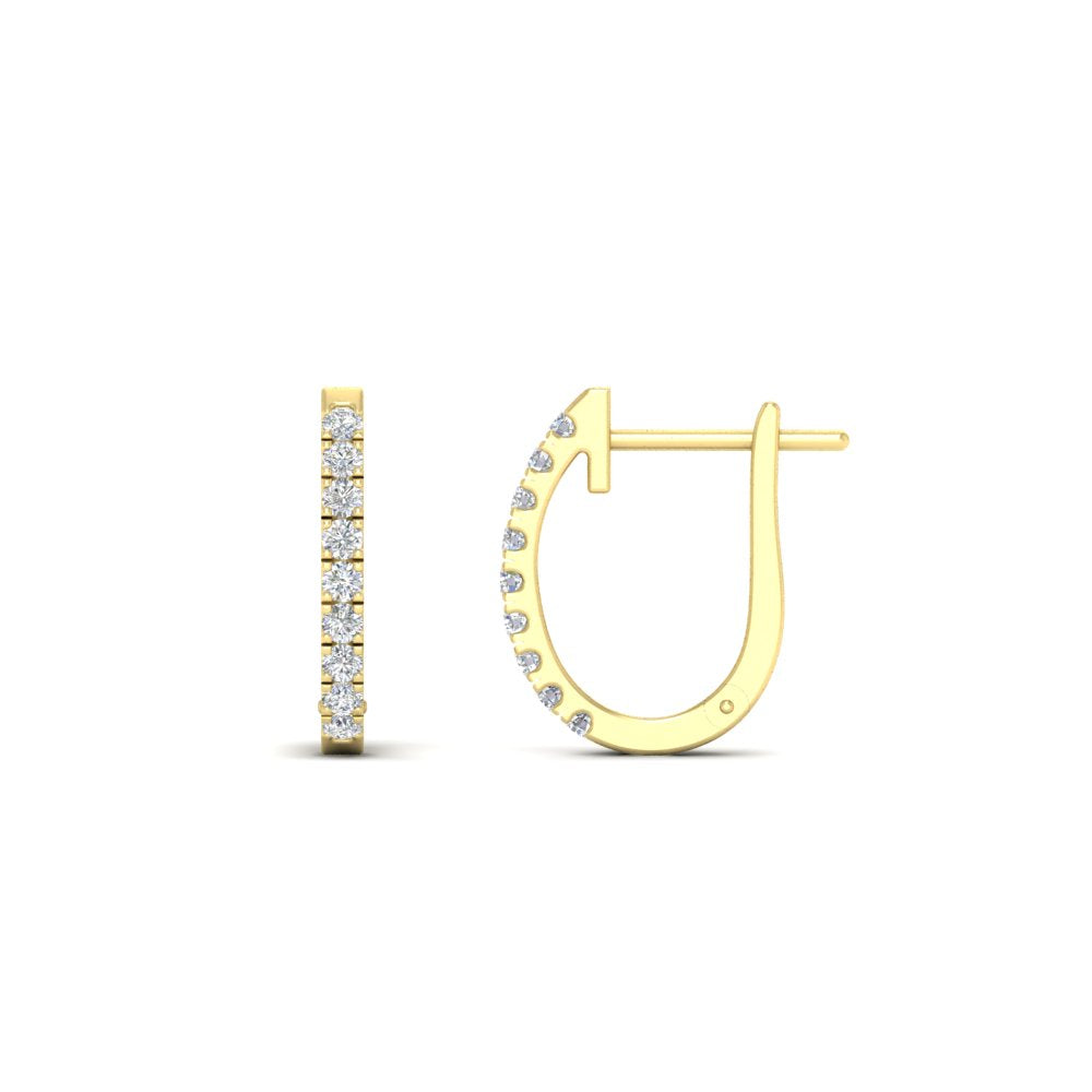 Round Diamond Huggie Hoop Earrings
