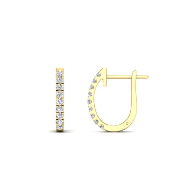 Round Diamond Huggie Hoop Earrings