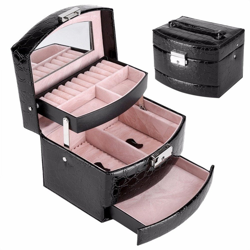 Luxury Jewelry Box – 3 Layers Tangle Free Jewelry Organizer & Elegant Designer Jewelry Chest