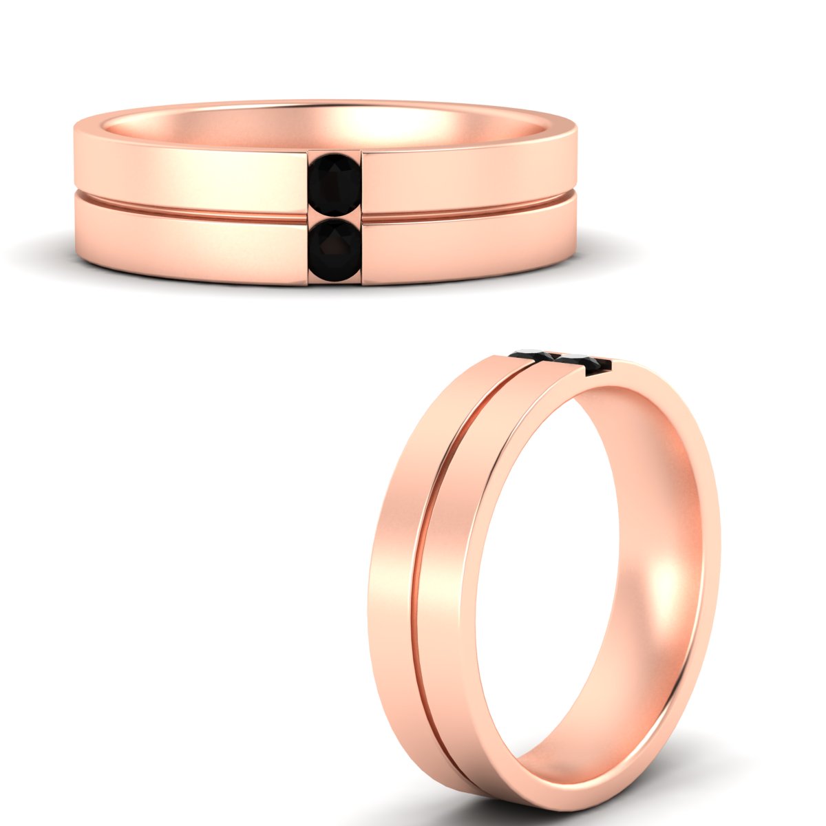Men’s Two-Stone Channel-Set Diamond Band