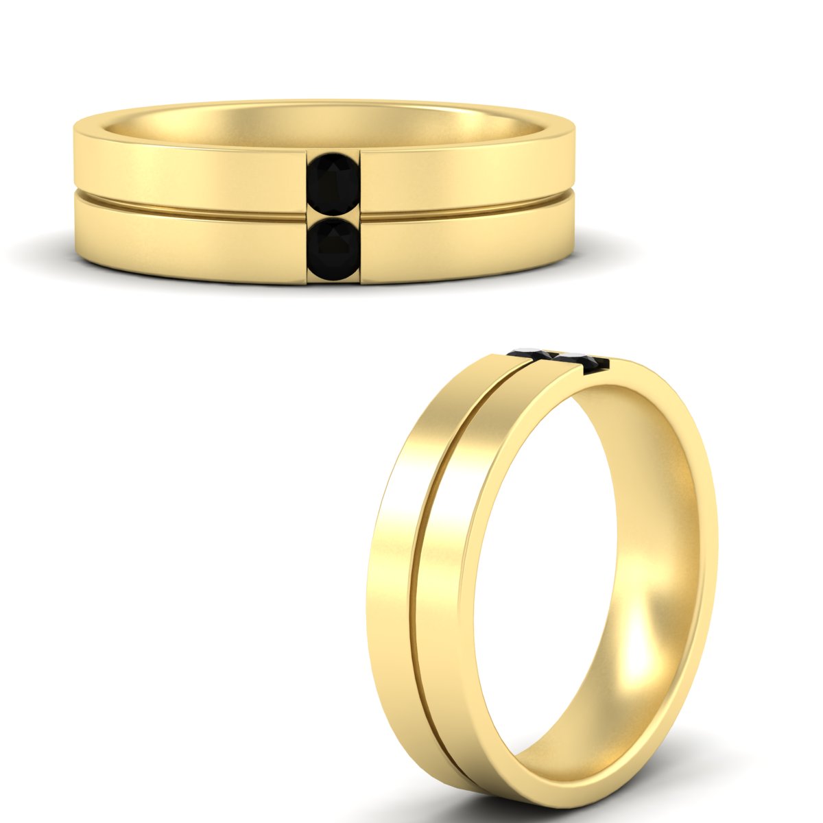 Men’s Two-Stone Channel-Set Diamond Band