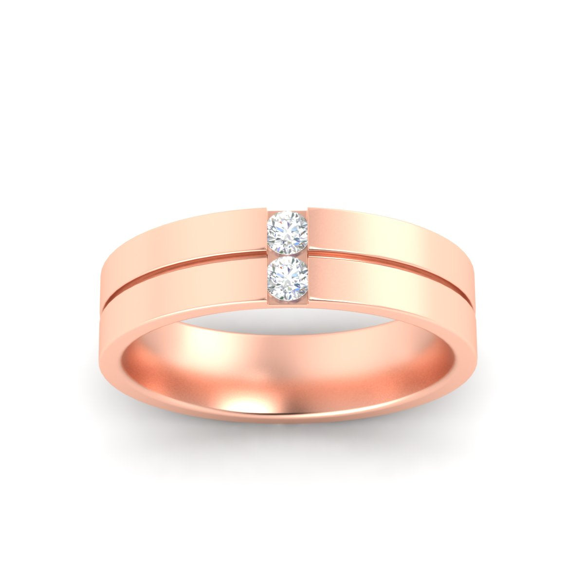 Men’s Two-Stone Channel-Set Diamond Band