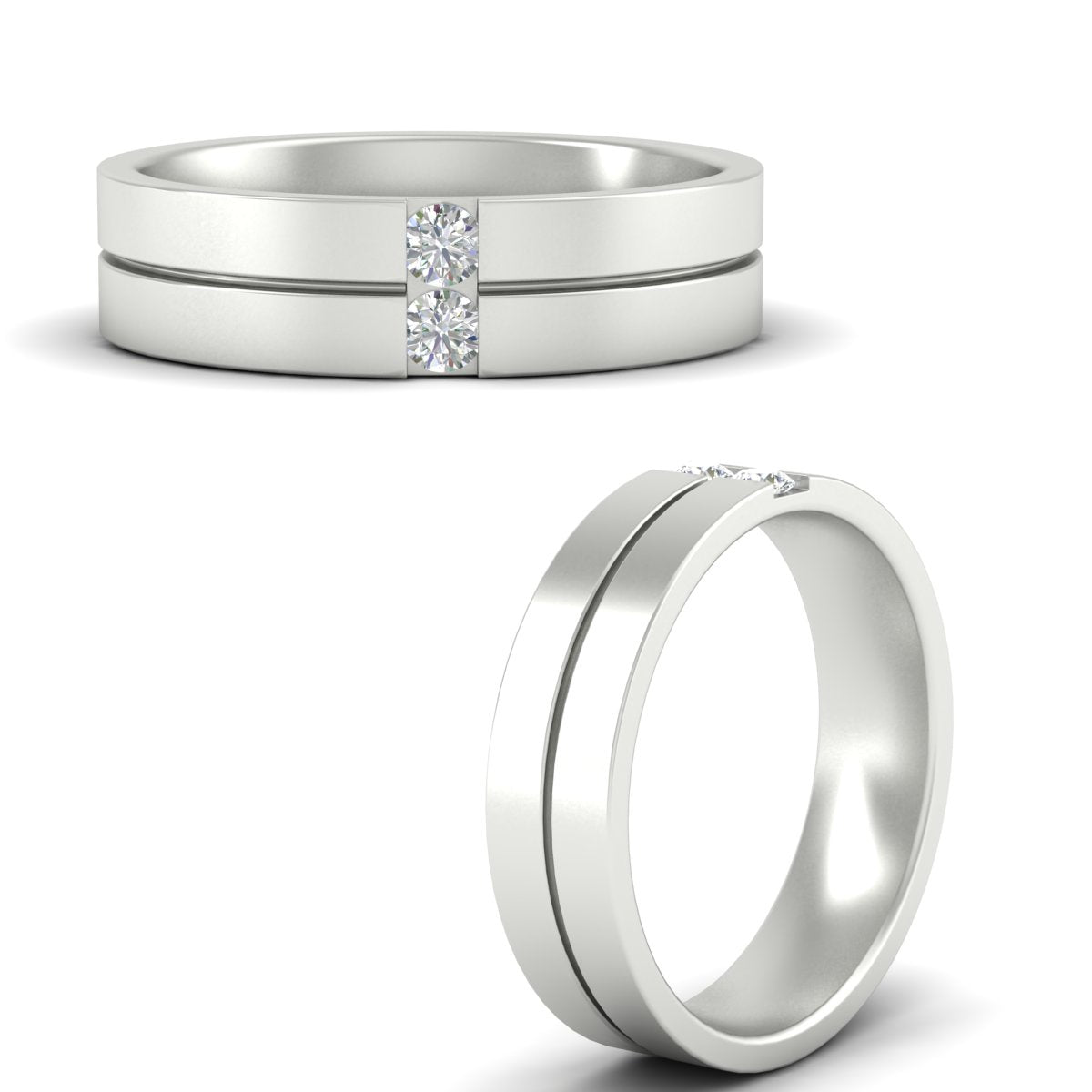 Men’s Two-Stone Channel-Set Diamond Band