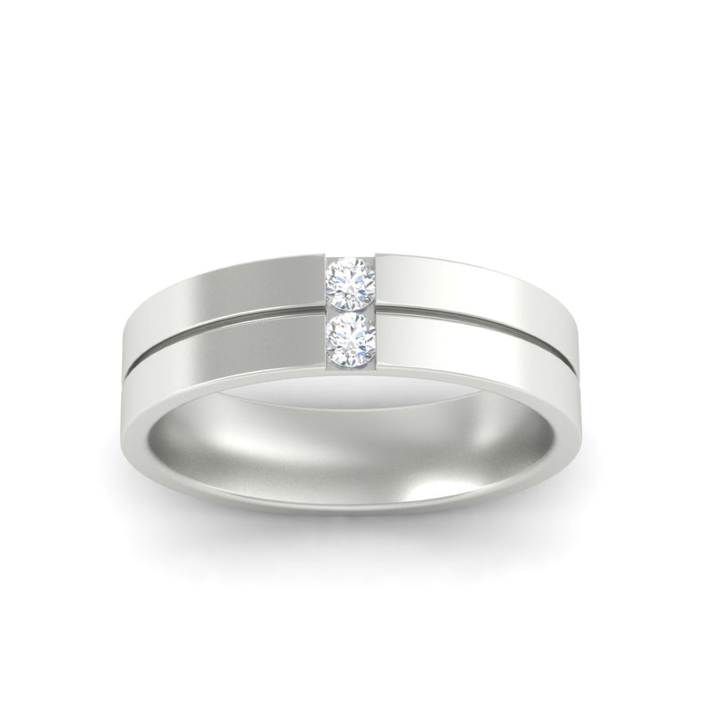 Men’s Two-Stone Channel-Set Diamond Band