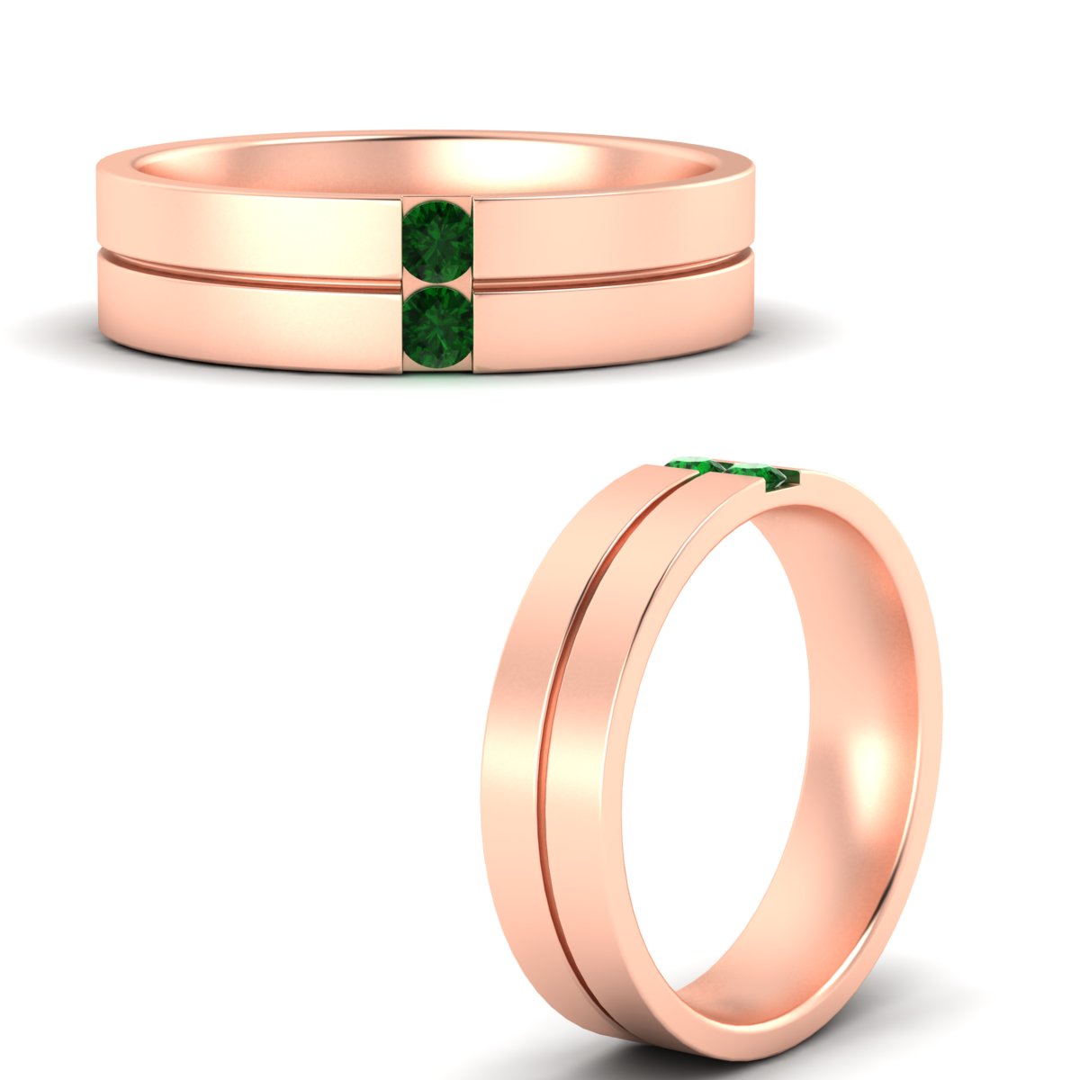Men’s Two-Stone Channel-Set Diamond Band