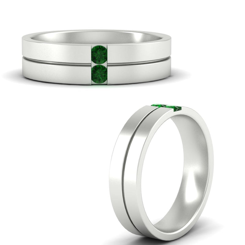 Men’s Two-Stone Channel-Set Diamond Band