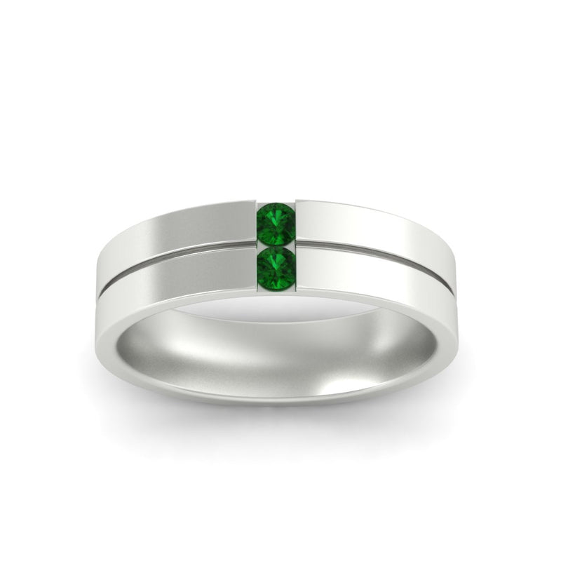 Men’s Two-Stone Channel-Set Diamond Band