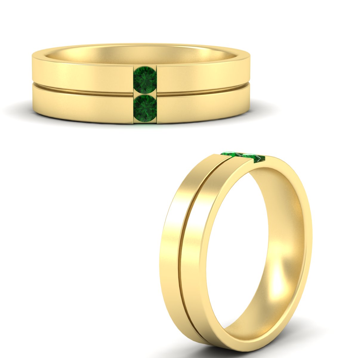 Men’s Two-Stone Channel-Set Diamond Band