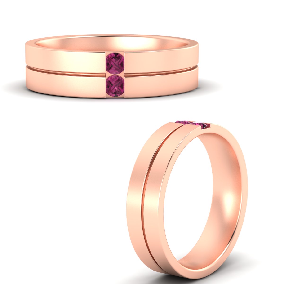 Men’s Two-Stone Channel-Set Diamond Band