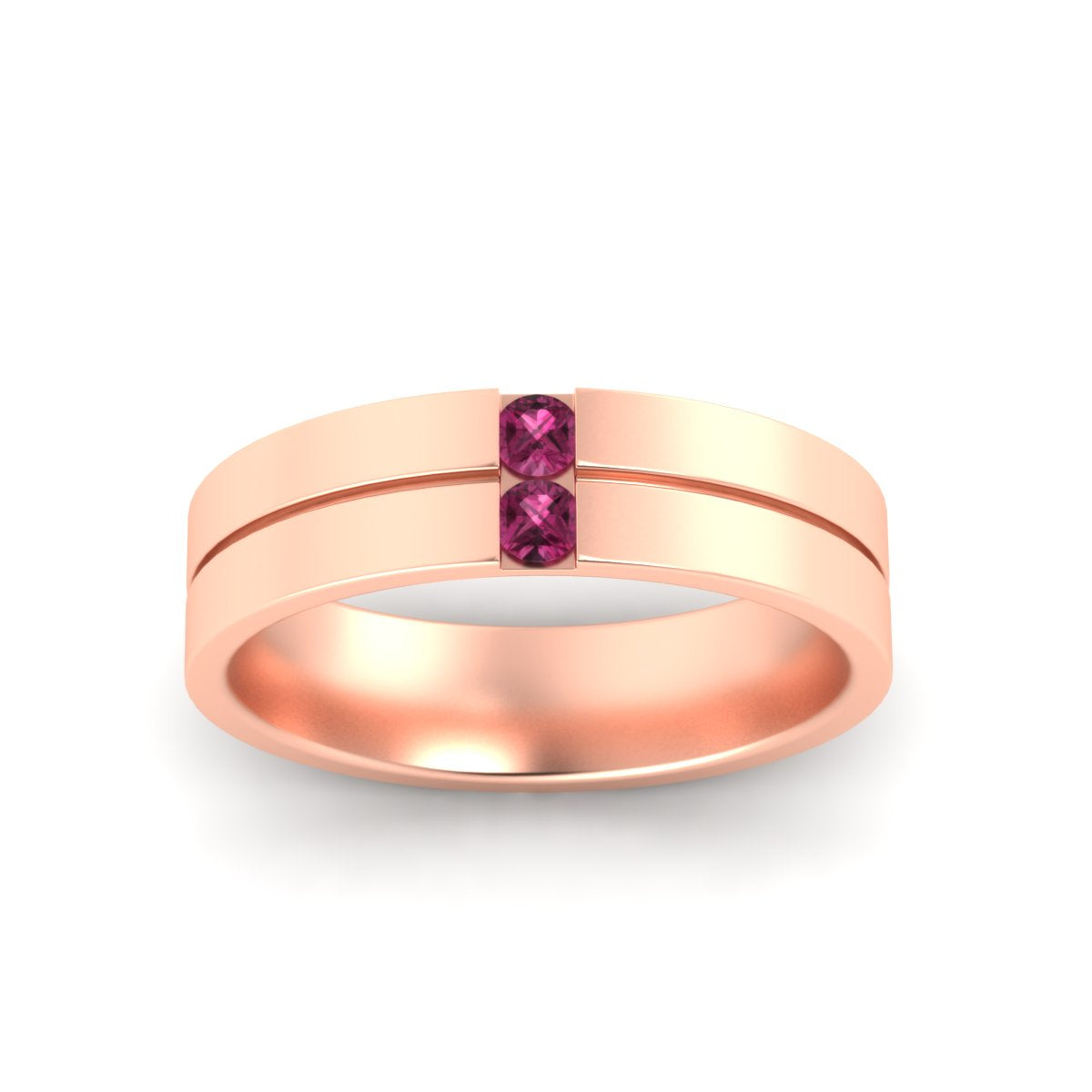 Men’s Two-Stone Channel-Set Diamond Band