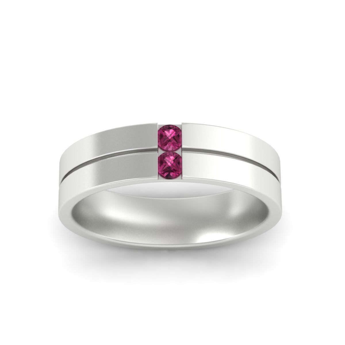 Men’s Two-Stone Channel-Set Diamond Band