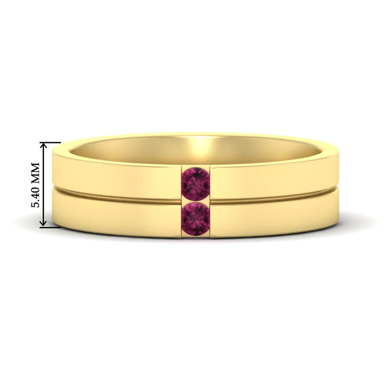 Men’s Two-Stone Channel-Set Diamond Band