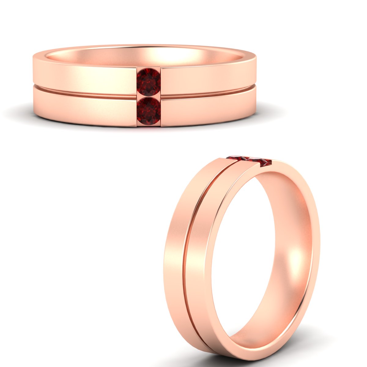 Men’s Two-Stone Channel-Set Diamond Band