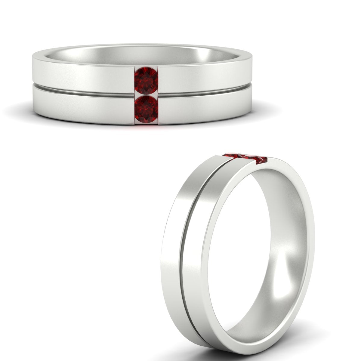Men’s Two-Stone Channel-Set Diamond Band