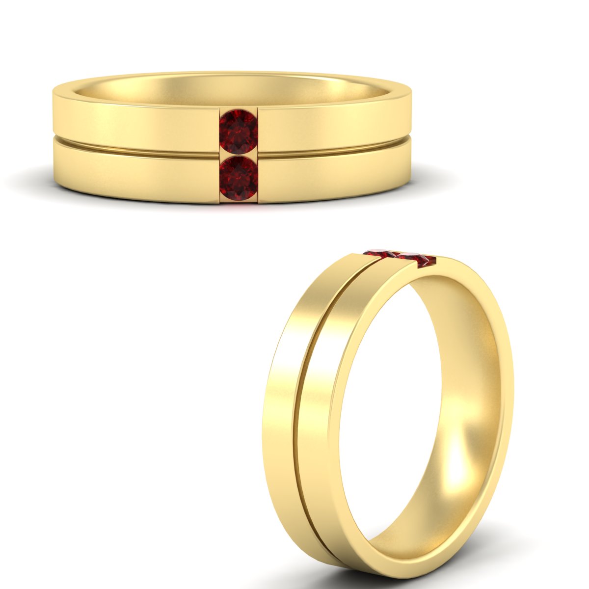 Men’s Two-Stone Channel-Set Diamond Band