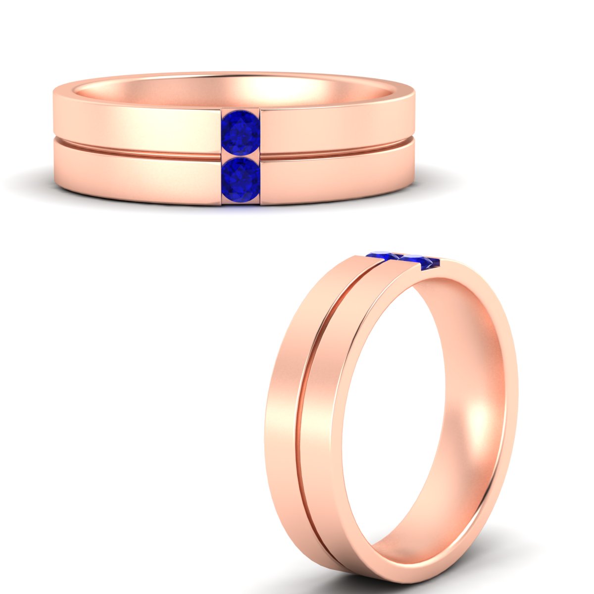 Men’s Two-Stone Channel-Set Diamond Band