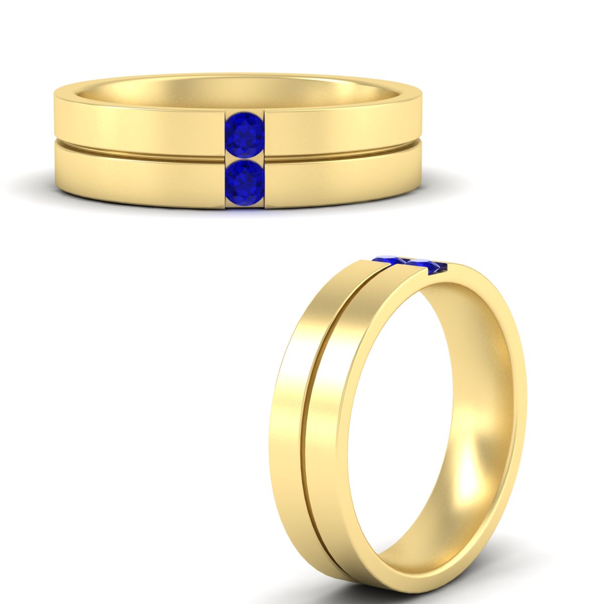 Men’s Two-Stone Channel-Set Diamond Band