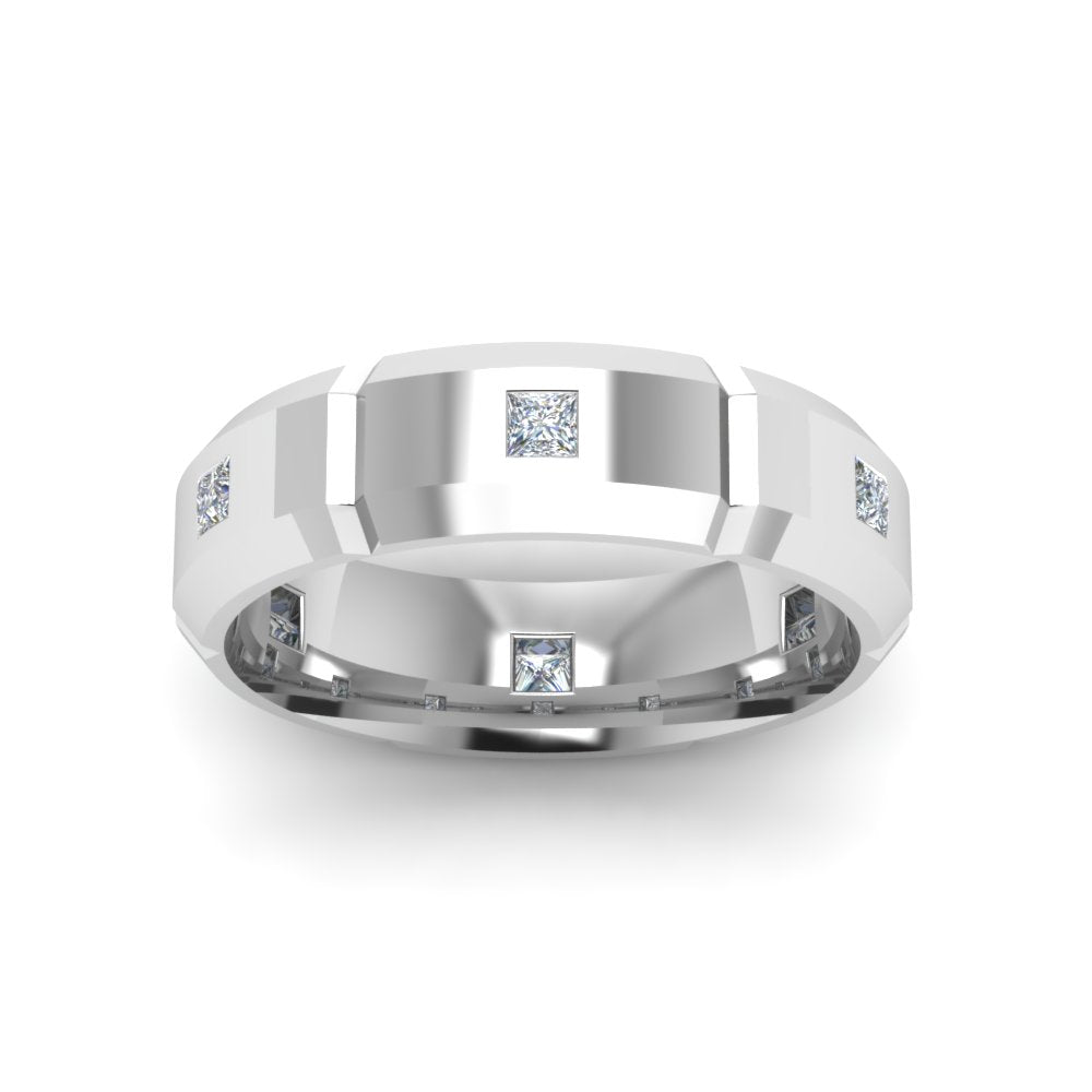 Men’s Princess-Cut Diamond Bezel Ring